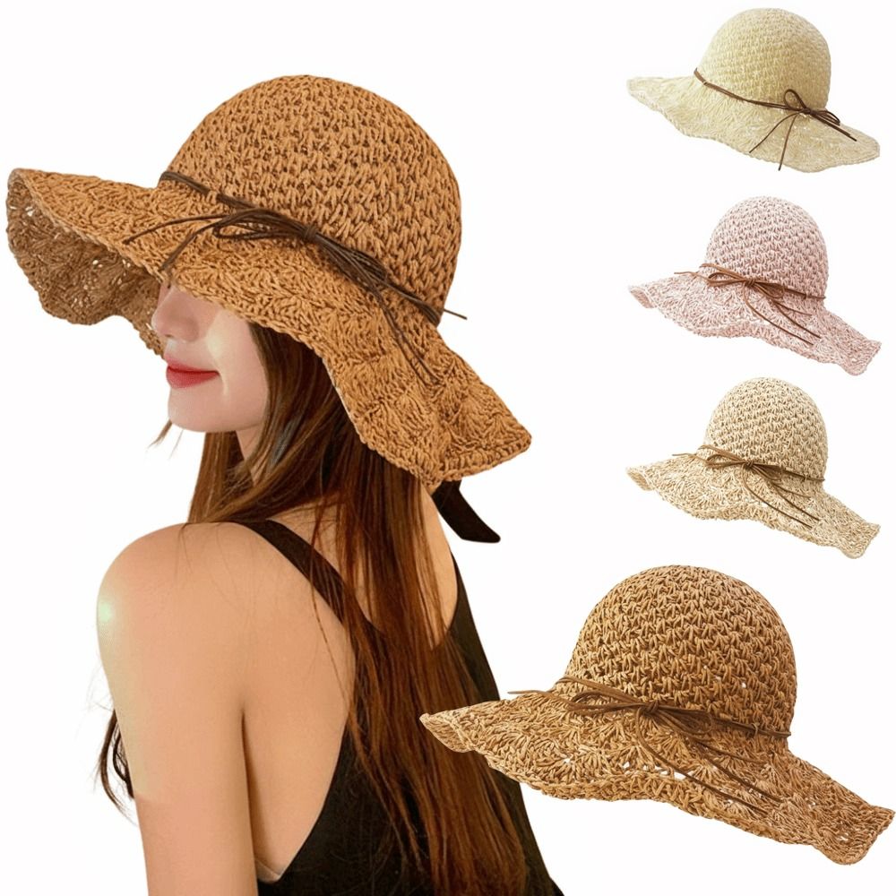 Hat Floppy Wide - Соломенная шляпа ручной вязки с широкими