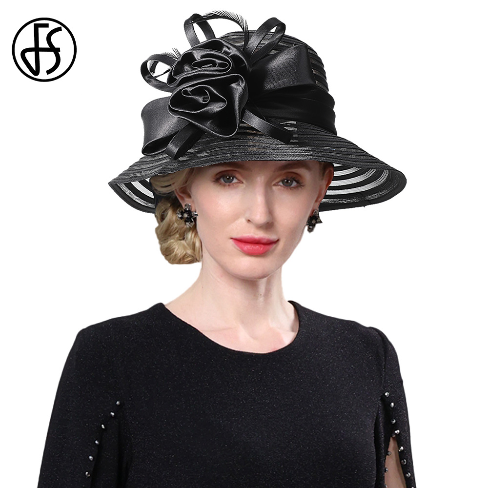 Hat Floppy Wide - Чёрно-красная пляжная шляпа-фасинатор из органзы с