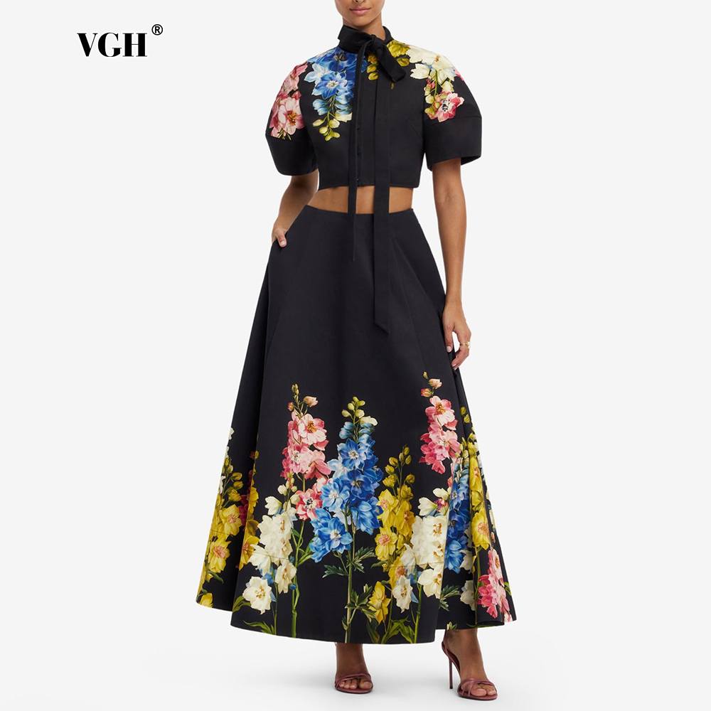 Midi Skirt Floral - Элегантный комплект VGH с цветочным принтом
