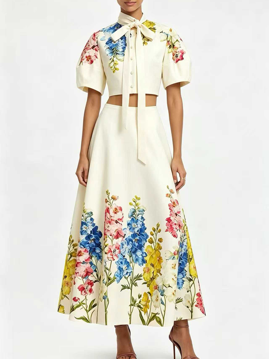 Элегантный комплект VGH с цвет – обзор и цена Midi Skirt Floral